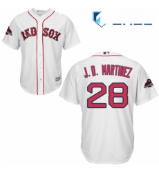 Youth Majestic Boston Red Sox 28 J D Martinez Authentic White Home Cool Base 2018 World Series Champions MLB Jerse