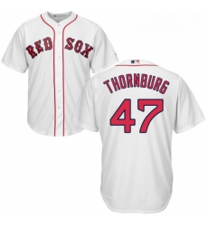 Youth Majestic Boston Red Sox 47 Tyler Thornburg Replica White Home Cool Base MLB Jersey