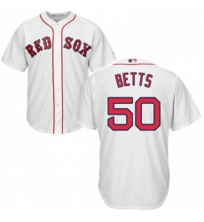 Youth Majestic Boston Red Sox 50 Mookie Betts Replica White Home Cool Base MLB Jersey