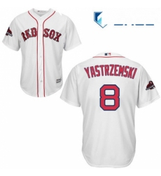 Youth Majestic Boston Red Sox 8 Carl Yastrzemski Authentic White Home Cool Base 2018 World Series Champions MLB Jersey