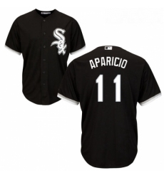 Youth Majestic Chicago White Sox 11 Luis Aparicio Authentic Black Alternate Home Cool Base MLB Jersey
