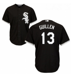 Youth Majestic Chicago White Sox 13 Ozzie Guillen Authentic Black Alternate Home Cool Base MLB Jersey