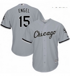 Youth Majestic Chicago White Sox 15 Adam Engel Authentic Grey Road Cool Base MLB Jersey 