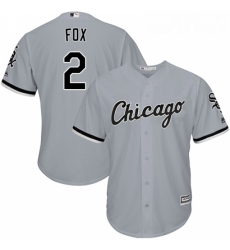 Youth Majestic Chicago White Sox 2 Nellie Fox Replica Grey Road Cool Base MLB Jersey