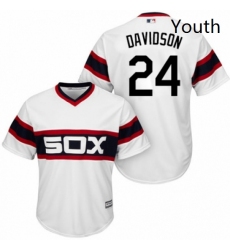 Youth Majestic Chicago White Sox 24 Matt Davidson Authentic White 2013 Alternate Home Cool Base MLB Jersey 