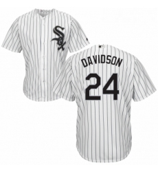 Youth Majestic Chicago White Sox 24 Matt Davidson Authentic White Home Cool Base MLB Jersey 