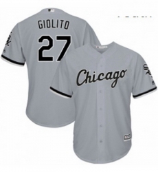 Youth Majestic Chicago White Sox 27 Lucas Giolito Replica Grey Road Cool Base MLB Jersey 
