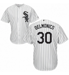 Youth Majestic Chicago White Sox 30 Nicky Delmonico Authentic White Home Cool Base MLB Jersey 