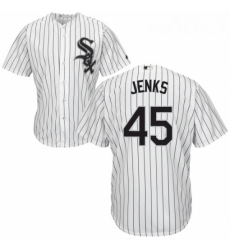 Youth Majestic Chicago White Sox 45 Bobby Jenks Replica White Home Cool Base MLB Jersey