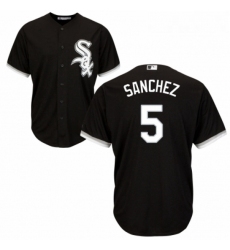Youth Majestic Chicago White Sox 5 Yolmer Sanchez Authentic Black Alternate Home Cool Base MLB Jersey 