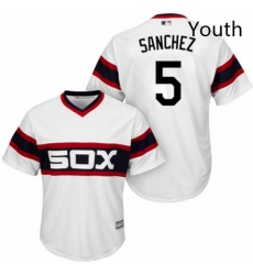 Youth Majestic Chicago White Sox 5 Yolmer Sanchez Replica White 2013 Alternate Home Cool Base MLB Jersey 