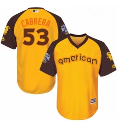 Youth Majestic Chicago White Sox 53 Melky Cabrera Authentic Yellow 2016 All Star American League BP Cool Base MLB Jersey