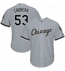 Youth Majestic Chicago White Sox 53 Welington Castillo Replica Grey Road Cool Base MLB Jersey 
