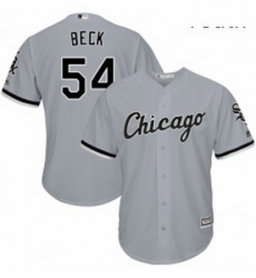 Youth Majestic Chicago White Sox 54 Chris Beck Authentic Grey Road Cool Base MLB Jersey 