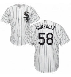 Youth Majestic Chicago White Sox 58 Miguel Gonzalez Authentic White Home Cool Base MLB Jersey 