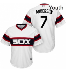 Youth Majestic Chicago White Sox 7 Tim Anderson Authentic White 2013 Alternate Home Cool Base MLB Jersey 