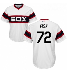 Youth Majestic Chicago White Sox 72 Carlton Fisk Authentic White 2013 Alternate Home Cool Base MLB Jersey