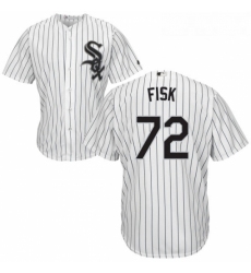 Youth Majestic Chicago White Sox 72 Carlton Fisk Authentic White Home Cool Base MLB Jersey