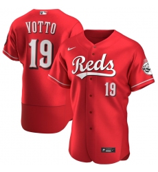 Men Cincinnati Reds 19 Joey Votto Men Nike Scarlet Flex Base Alternate Player MLB Jersey