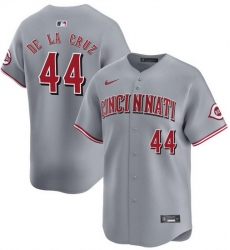 Men Cincinnati Reds 44 Elly De La Cruz Grey Away Limited Stitched Baseball Jersey