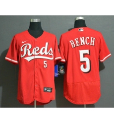 Men Cincinnati Reds 5 Johnny Bench Red Stitched MLB Flex Base Nike Jersey