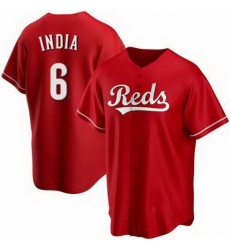 Men Cincinnati Reds 6 Jonathan India Red Cool Base Stitched Jersey