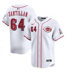 Men Cincinnati Reds Nike White Home Limited Custom Jersey Santillan Tony 64