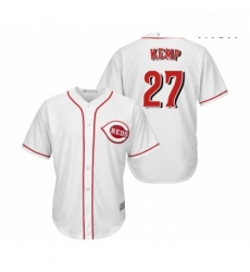 Mens Cincinnati Reds 27 Matt Kemp Replica White Home Cool Base Baseball Jersey 