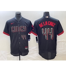 Men's Cincinnati Reds #44 Elly De La Cruz Number Black 2023 City Connect Cool Base Stitched Jersey II