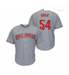 Mens Cincinnati Reds 54 Sonny Gray Replica Grey Road Cool Base Baseball Jersey 