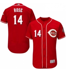 Mens Majestic Cincinnati Reds 14 Pete Rose Red Alternate Flex Base Authentic Collection MLB Jersey