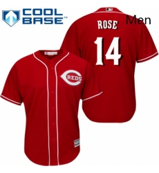 Mens Majestic Cincinnati Reds 14 Pete Rose Replica Red Alternate Cool Base MLB Jersey