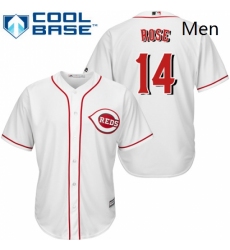 Mens Majestic Cincinnati Reds 14 Pete Rose Replica White Home Cool Base MLB Jersey
