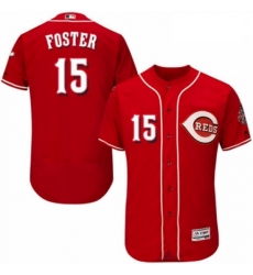 Mens Majestic Cincinnati Reds 15 George Foster Red Alternate Flex Base Authentic Collection MLB Jersey