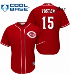 Mens Majestic Cincinnati Reds 15 George Foster Replica Red Alternate Cool Base MLB Jersey 