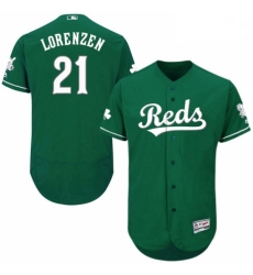 Mens Majestic Cincinnati Reds 21 Michael Lorenzen Green Celtic Flexbase Authentic Collection MLB Jersey