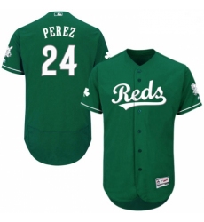 Mens Majestic Cincinnati Reds 24 Tony Perez Green Celtic Flexbase Authentic Collection MLB Jersey