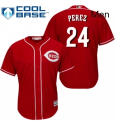 Mens Majestic Cincinnati Reds 24 Tony Perez Replica Red Alternate Cool Base MLB Jersey