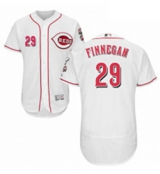 Mens Majestic Cincinnati Reds 29 Brandon Finnegan White Home Flex Base Authentic Collection MLB Jersey