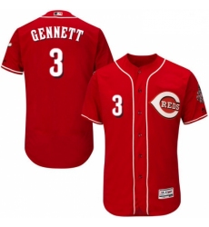 Mens Majestic Cincinnati Reds 3 Scooter Gennett Red Alternate Flex Base Authentic Collection MLB Jersey