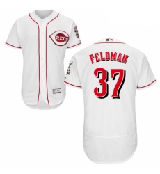 Mens Majestic Cincinnati Reds 37 Scott Feldman White Flexbase Authentic Collection MLB Jersey