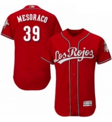 Mens Majestic Cincinnati Reds 39 Devin Mesoraco Red Los Rojos Flexbase Authentic Collection MLB Jersey