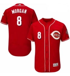 Mens Majestic Cincinnati Reds 8 Joe Morgan Red Alternate Flex Base Authentic Collection MLB Jersey