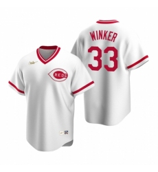 Mens Nike Cincinnati Reds 33 Jesse Winker White Cooperstown Collection Home Stitched Baseball Jersey