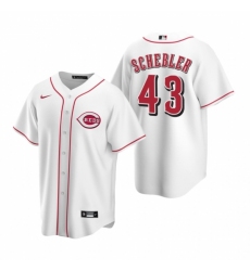 Mens Nike Cincinnati Reds 43 Scott Schebler White Home Stitched Baseball Jersey