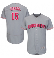 Reds 15 Nick Senzel Grey Flexbase Authentic Collection Stitched Baseball Jersey