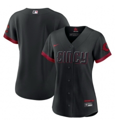 Women Cincinnati Reds Blank Black 2023 City Connect Stitched Baseball Jersey