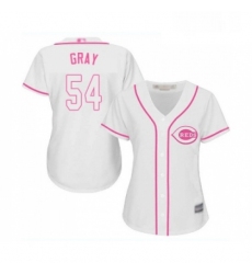 Womens Cincinnati Reds 54 Sonny Gray Replica White Fashion Cool Base Baseball Jersey 