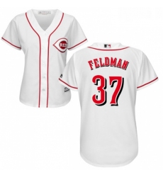 Womens Majestic Cincinnati Reds 37 Scott Feldman Authentic White MLB Jersey