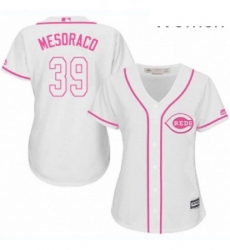Womens Majestic Cincinnati Reds 39 Devin Mesoraco Authentic White Fashion Cool Base MLB Jersey